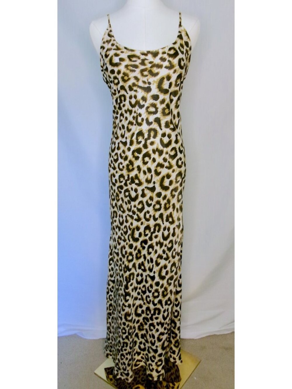Anthropologie Conditions Apply Leopard Maxi Slip Dress Y2K Animal Print NWT M